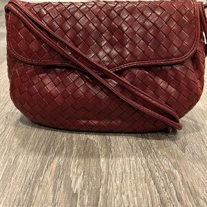 AUTHENTIC Cosci Vintage intrecciato burgundy leather bag